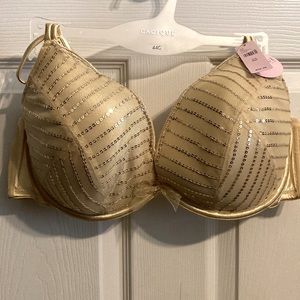 NWT cacique gold bra 44c with sequins